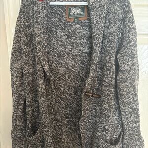 Women’s Roots Gray Chunky Knit Cardigan Wool Sweater